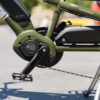 Yuba Cargo bike Spicy curry V3 Green Dual battery close up
